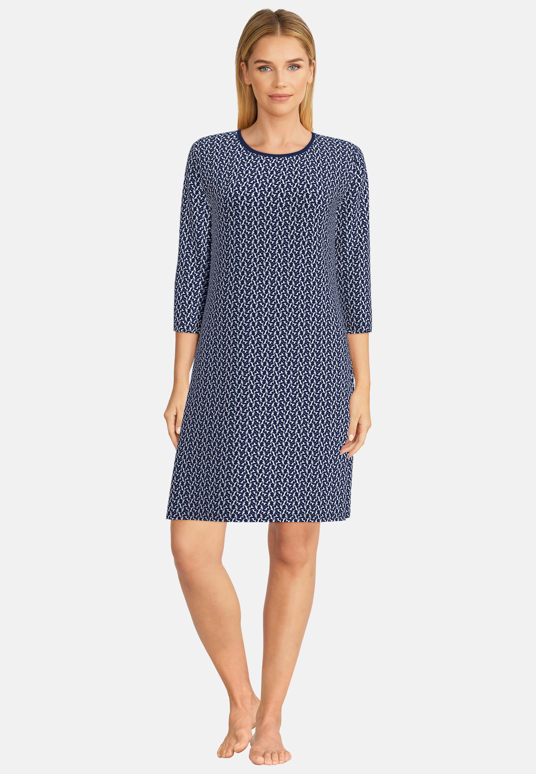 GÖTZBURG Damen Nachthemd blau bedruckt