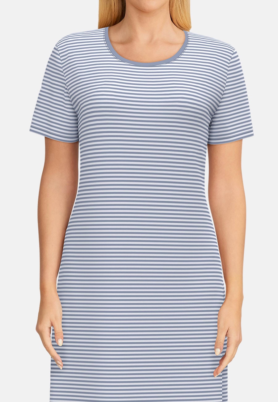 GÖTZBURG Damen Nachthemd blau quergestreift