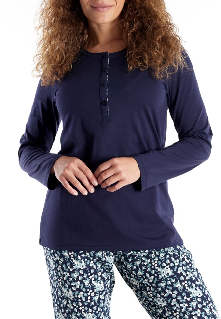 GÖTZBURG Damen Pyjama blau bedruckt