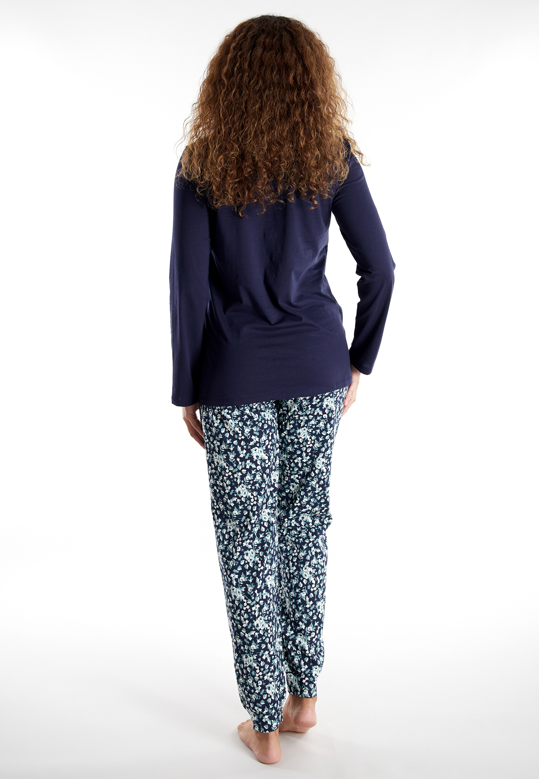 GÖTZBURG Damen Pyjama blau bedruckt