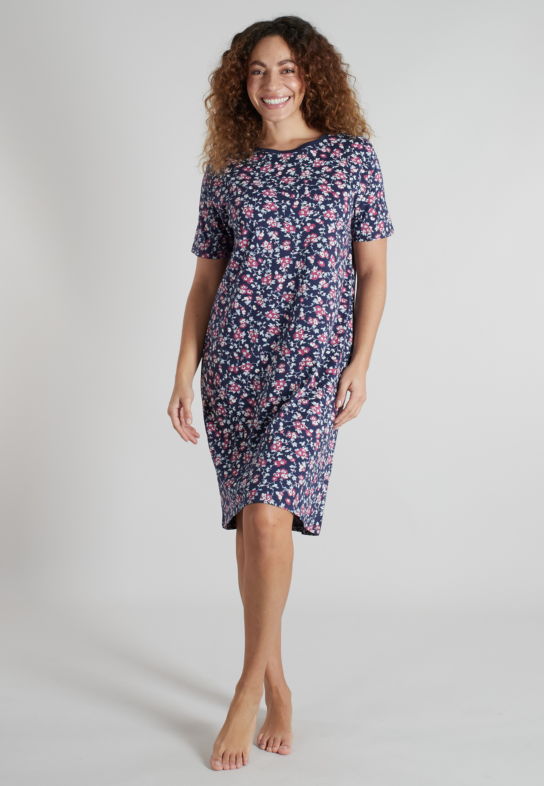 GÖTZBURG Damen Nachthemd blau bedruckt