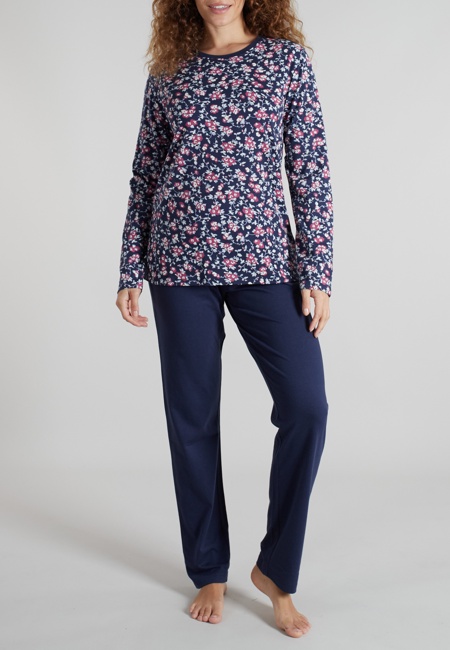 GÖTZBURG Damen Pyjama blau bedruckt