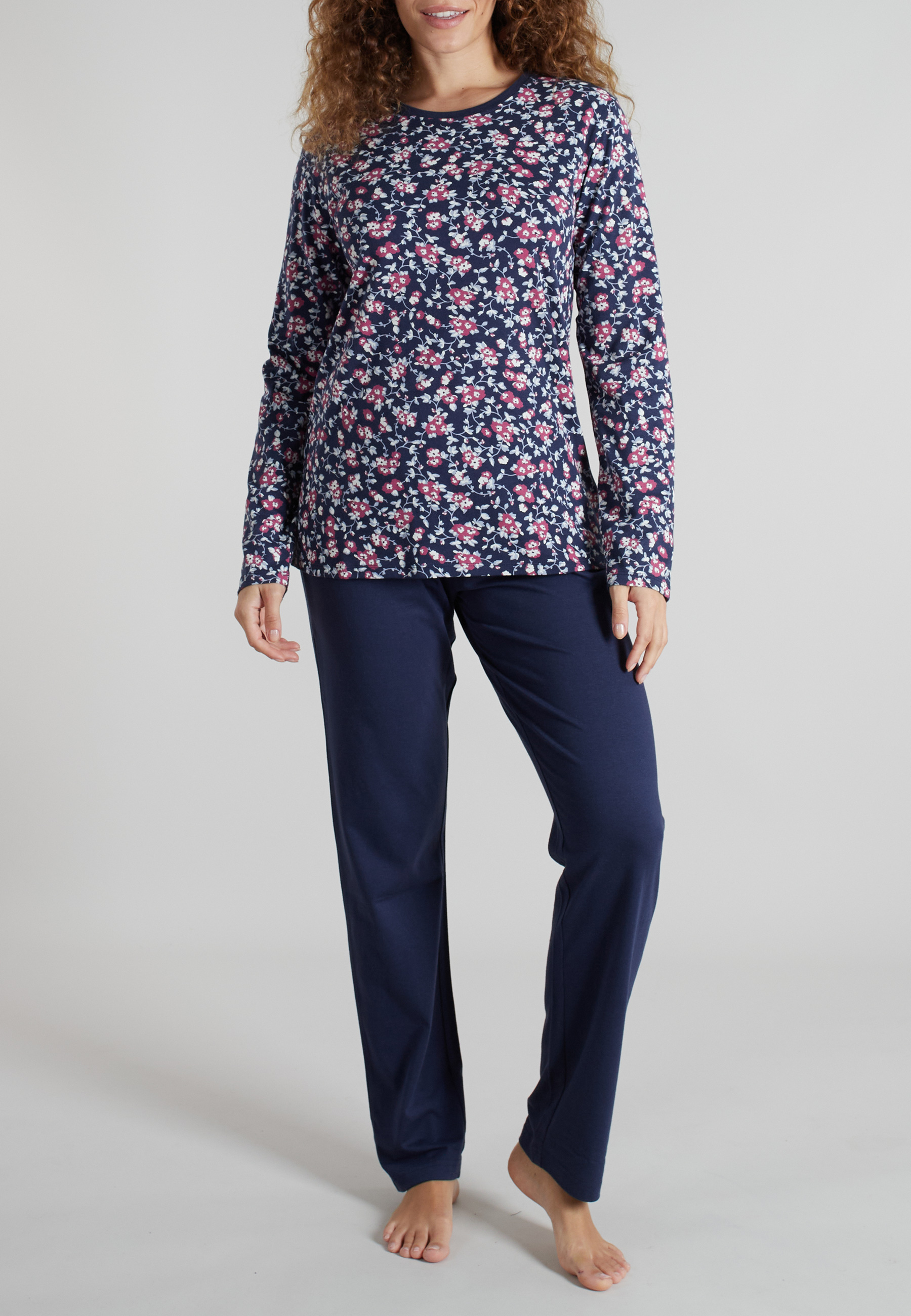 GÖTZBURG Damen Pyjama blau bedruckt