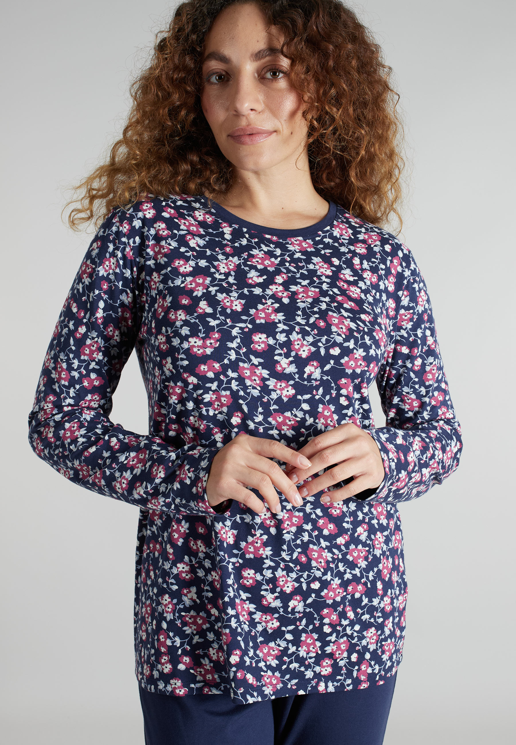 GÖTZBURG Damen Pyjama blau bedruckt