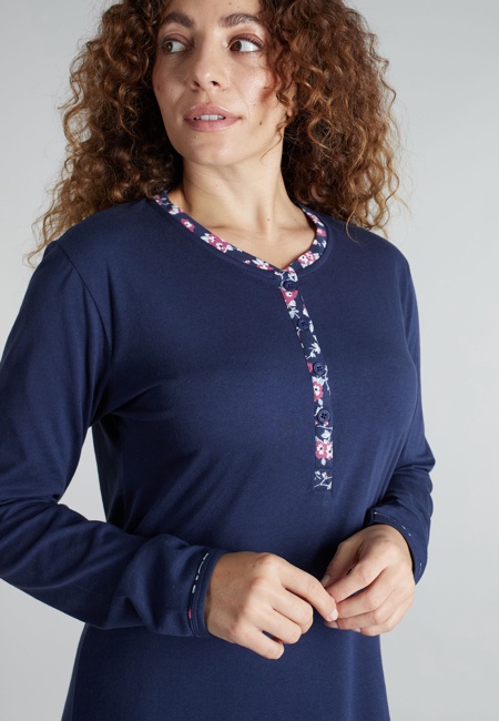 GÖTZBURG Damen Nachthemd blau uni