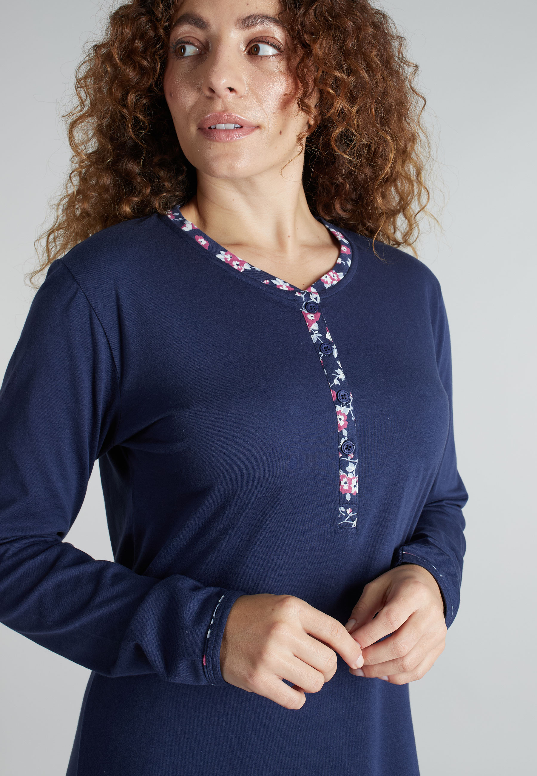 GÖTZBURG Damen Nachthemd blau uni