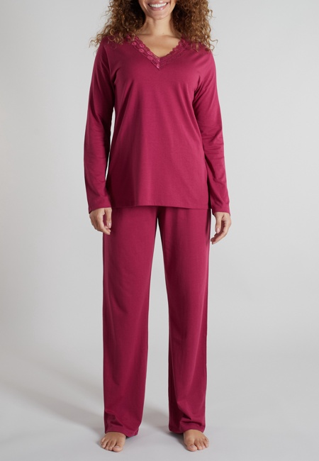 GÖTZBURG Damen Pyjama rot uni