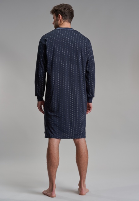 Herren Nachthemd blau bedruckt