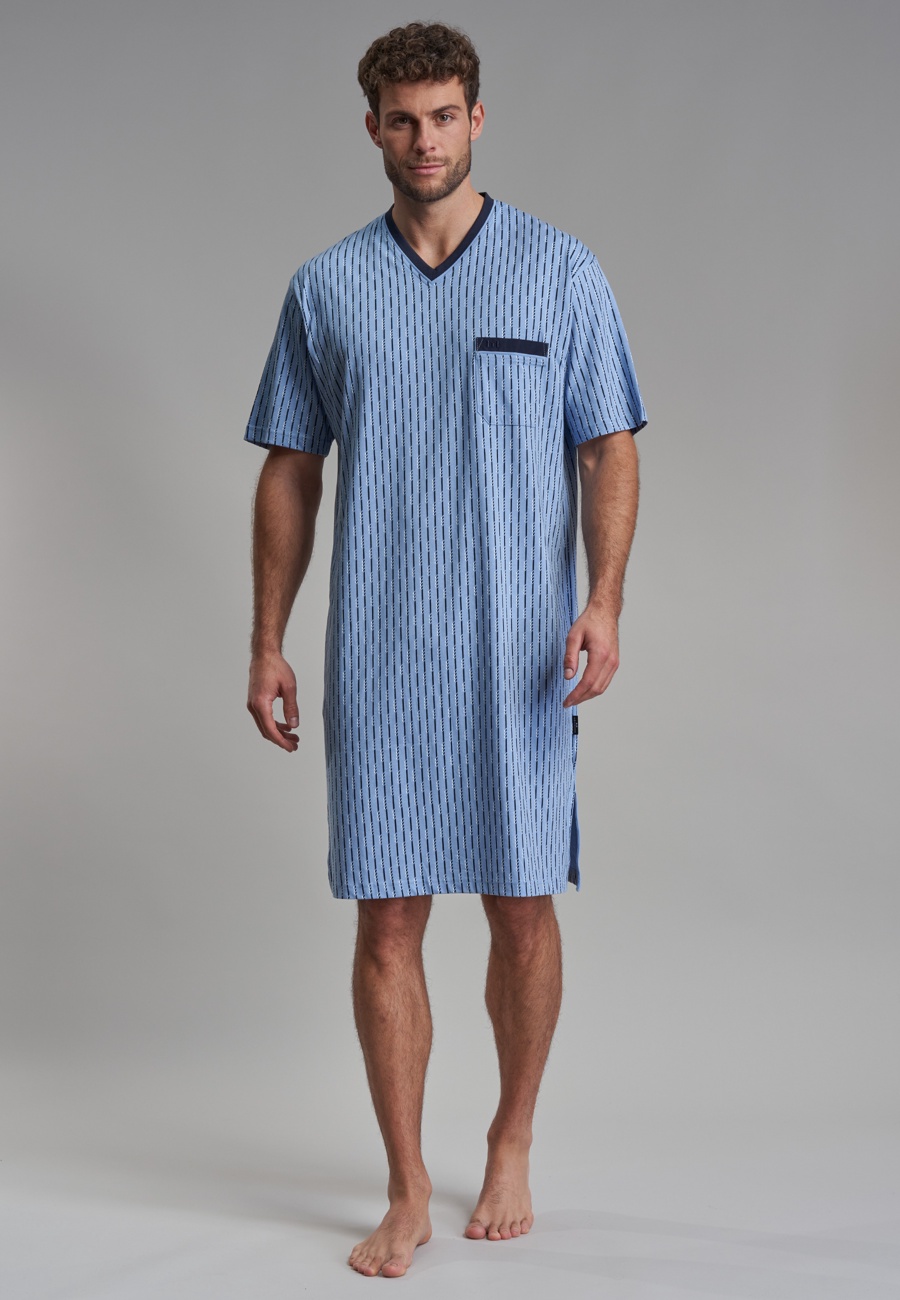 Herren-Nachthemd Aus Biobaumwolle (kbA) Saphir-C2C | L | TRIGEMA
