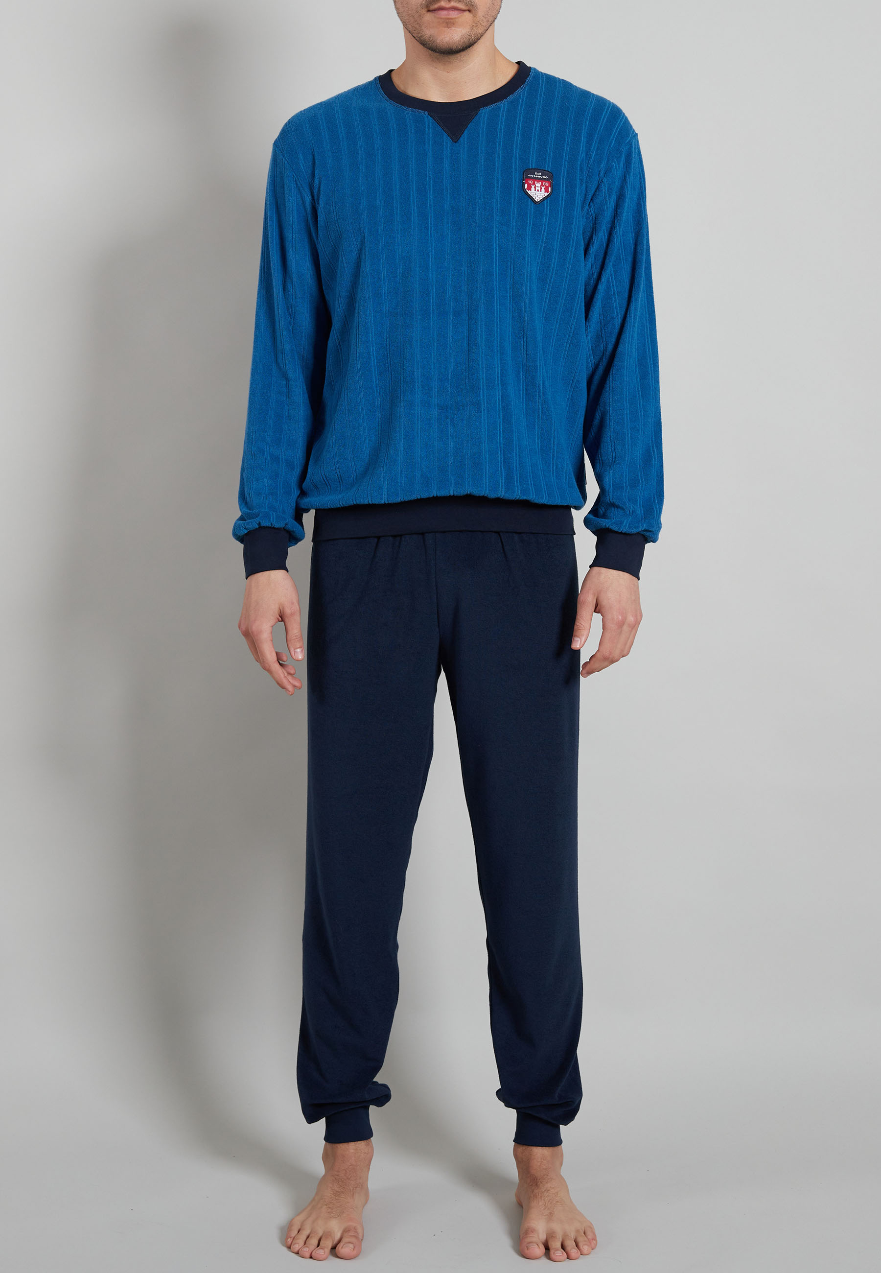 GÖTZBURG Herren Pyjama blau längsgestreift