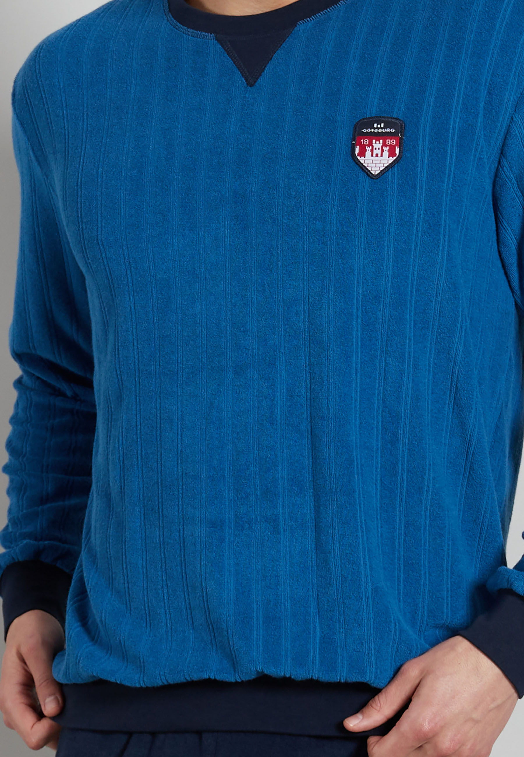 GÖTZBURG Herren Pyjama blau längsgestreift