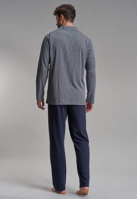 Herren Pyjama blau minimal