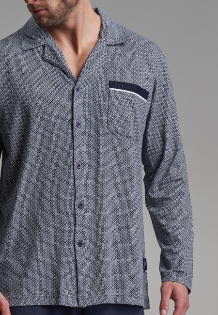 Herren Pyjama blau minimal