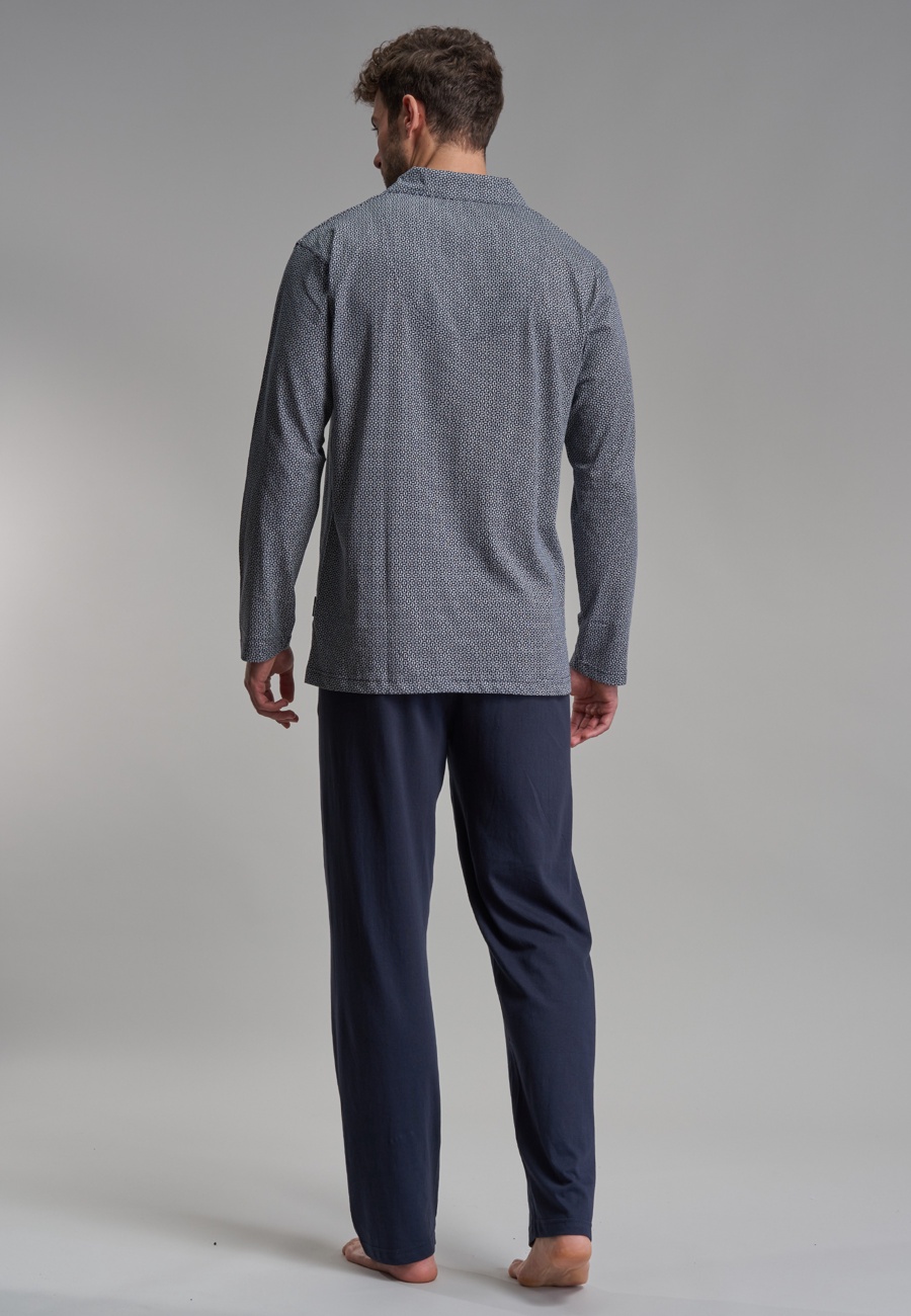 Herren Pyjama blau minimal