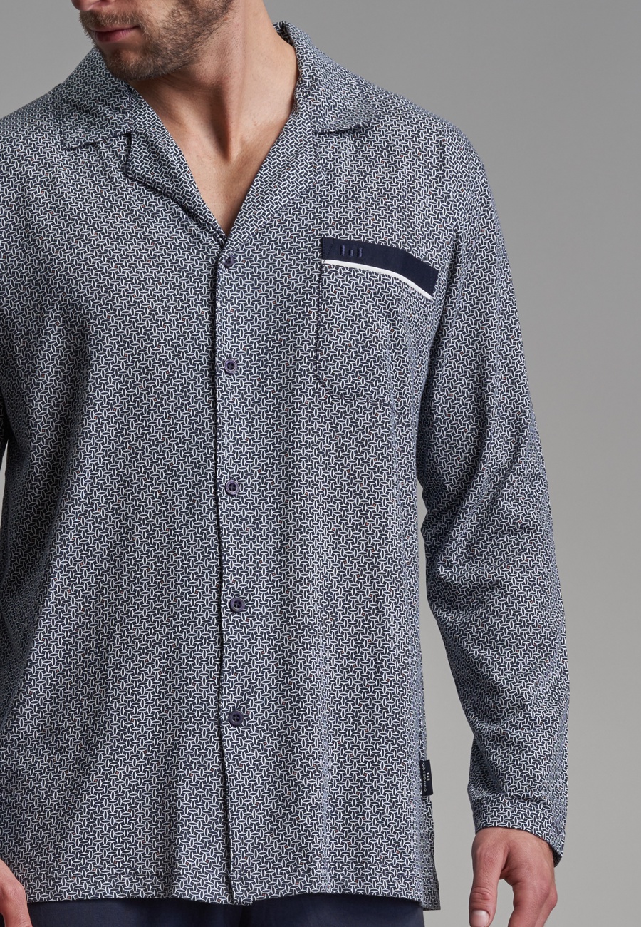 Herren Pyjama blau minimal