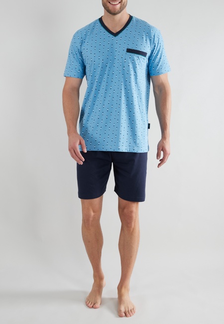 GÖTZBURG Herren Shorty blau bedruckt