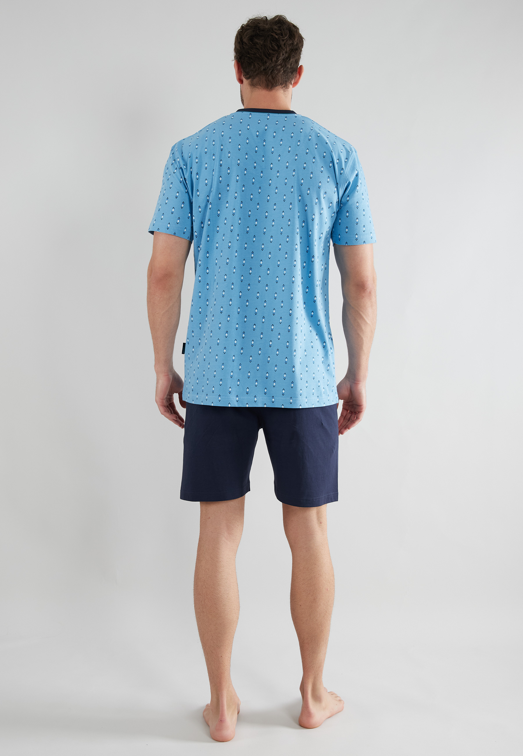 GÖTZBURG Herren Shorty blau bedruckt