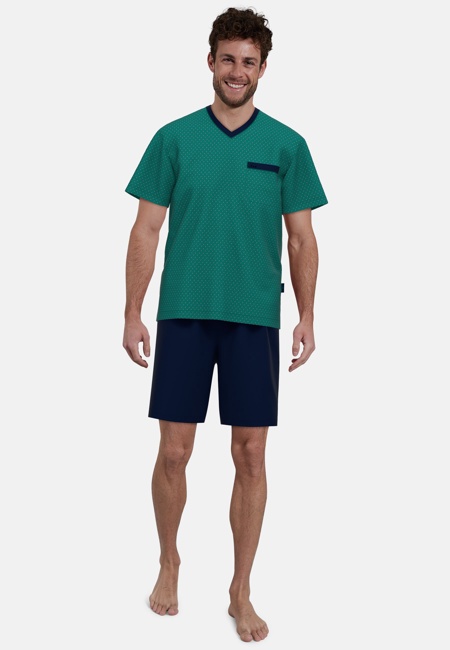 GÖTZBURG Herren Shorty grün bedruckt