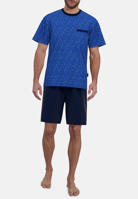 GÖTZBURG Herren Shorty blau bedruckt