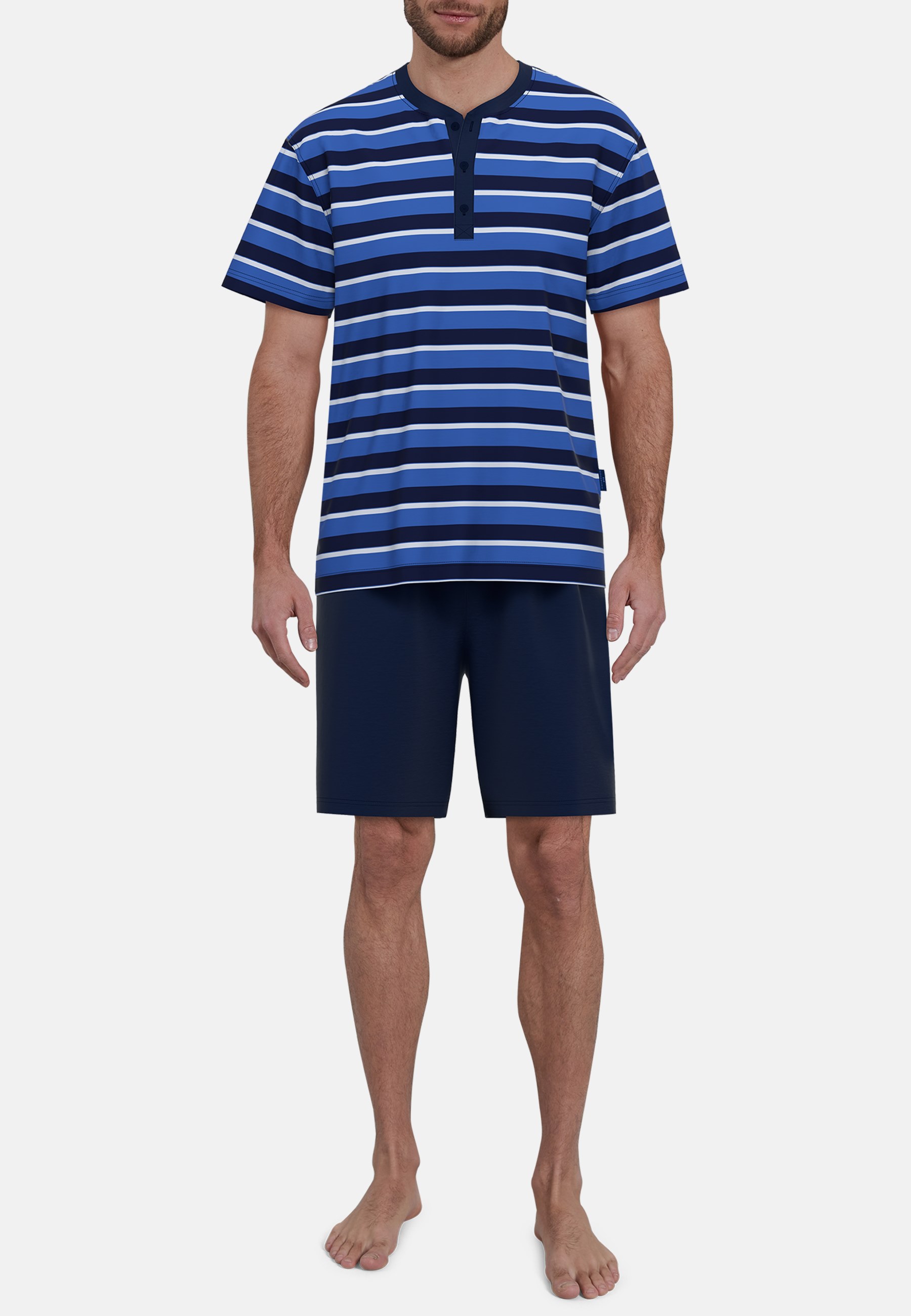 GÖTZBURG Herren Shorty blau quergestreift