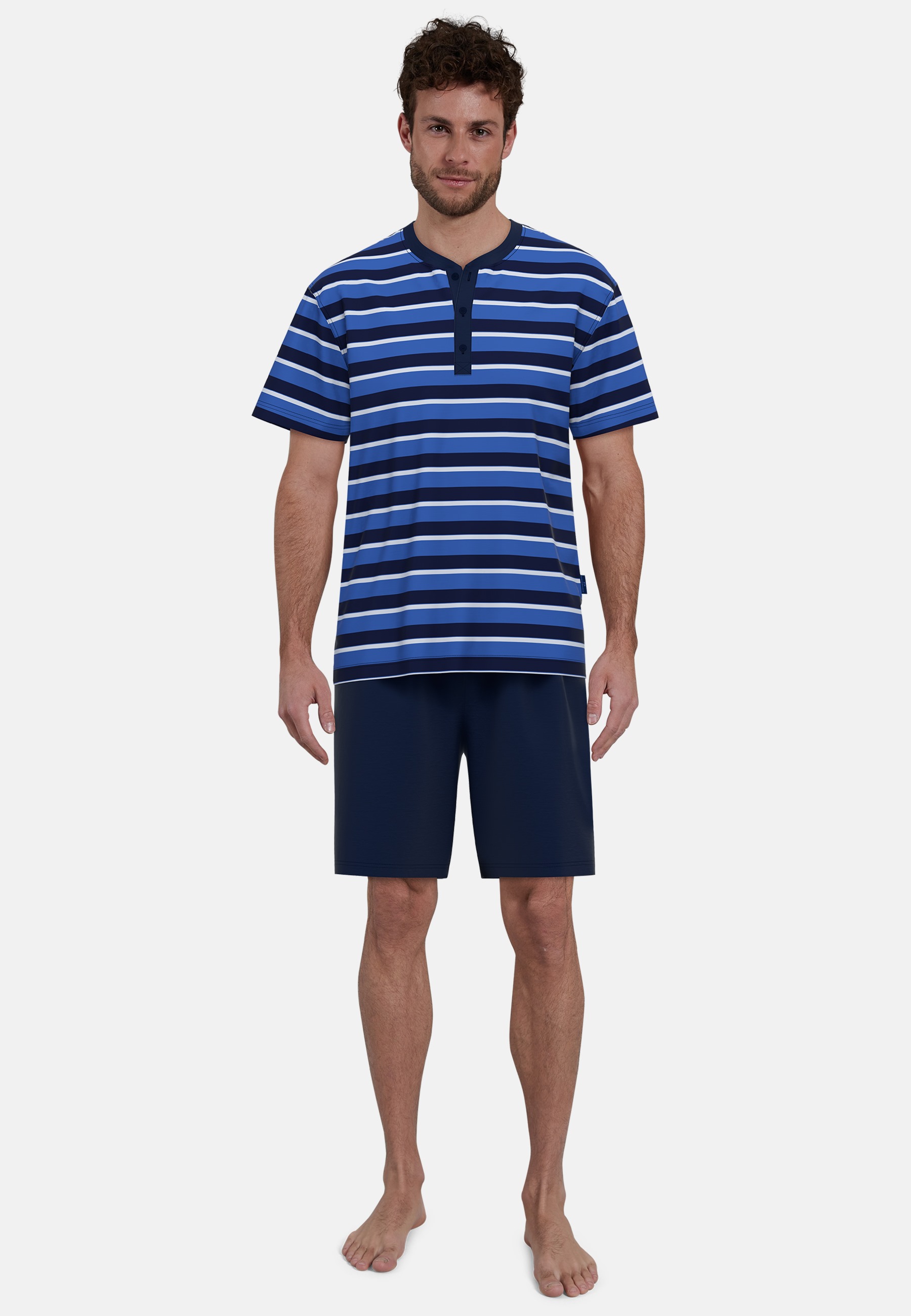 GÖTZBURG Herren Shorty blau quergestreift