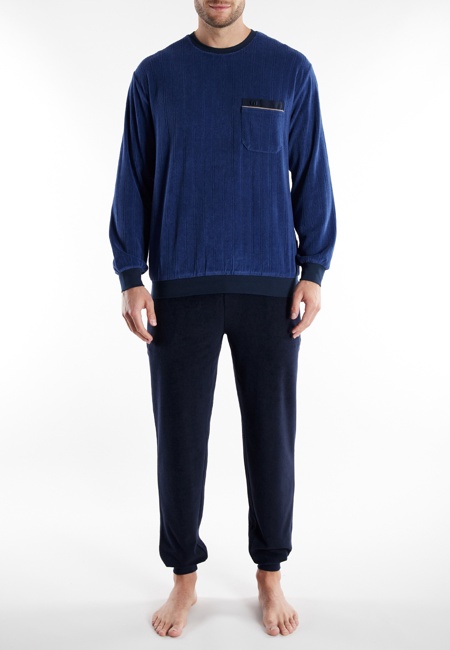 GÖTZBURG Herren Pyjama blau uni