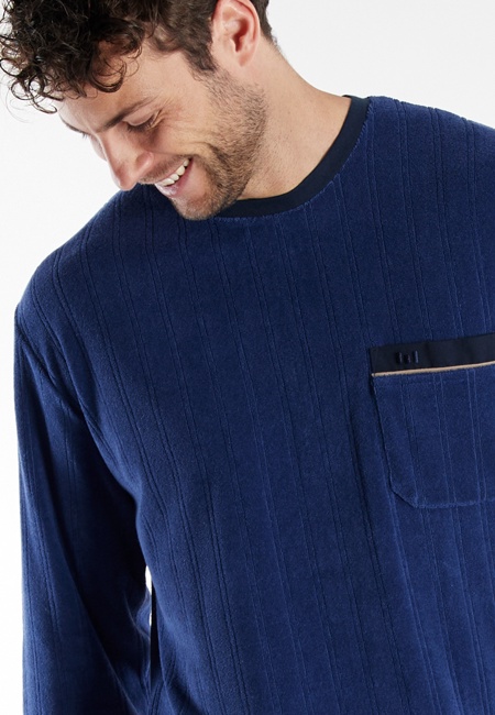 GÖTZBURG Herren Pyjama blau uni