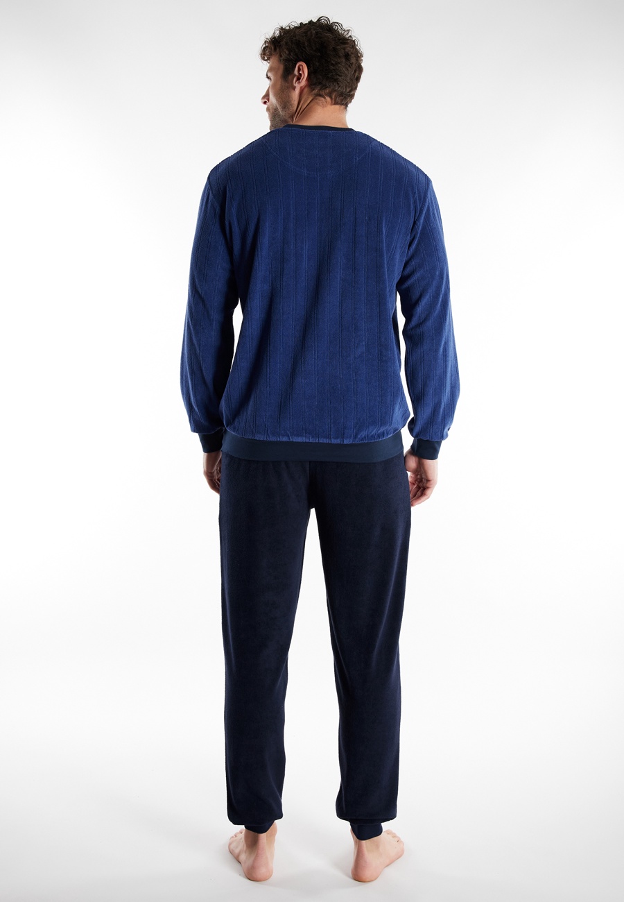 GÖTZBURG Herren Pyjama blau uni