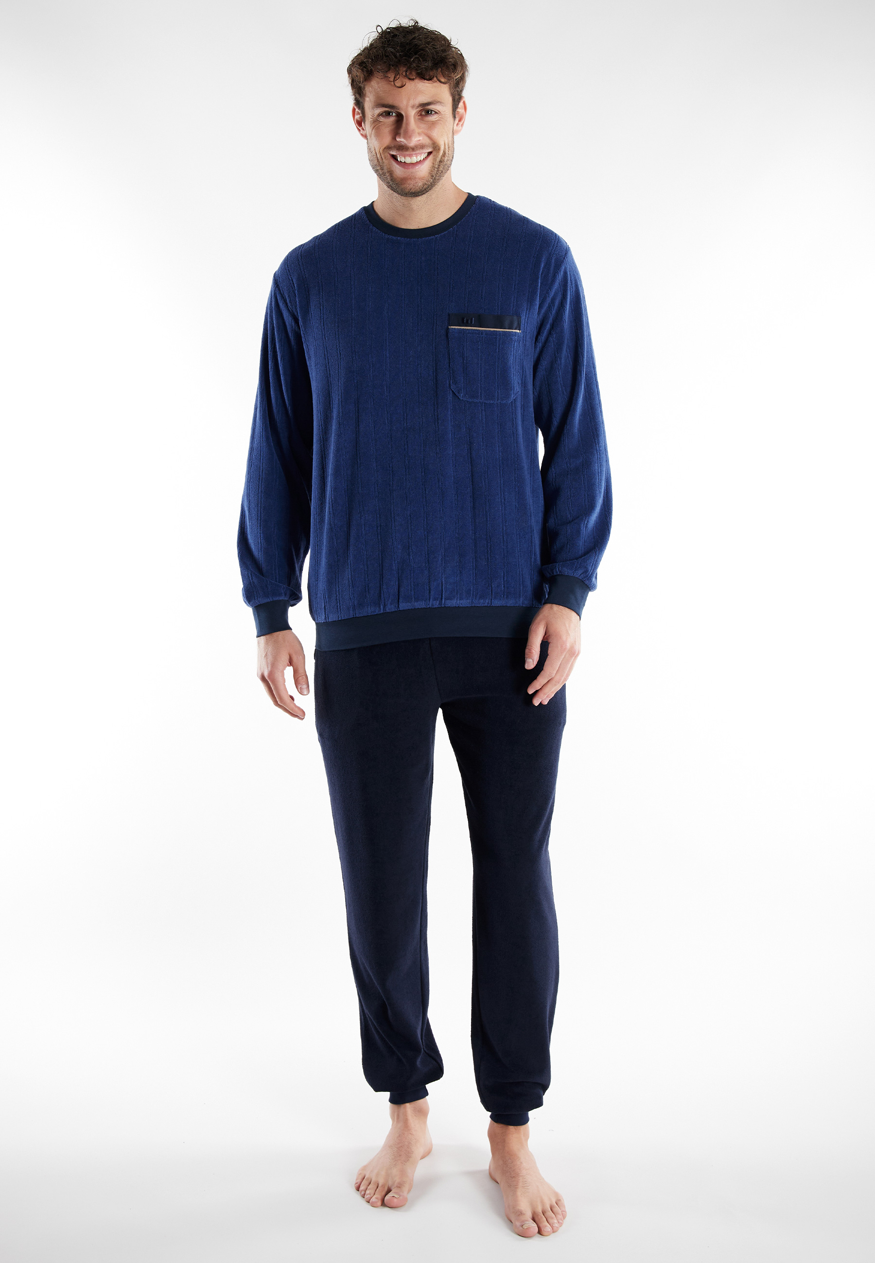 GÖTZBURG Herren Pyjama blau uni