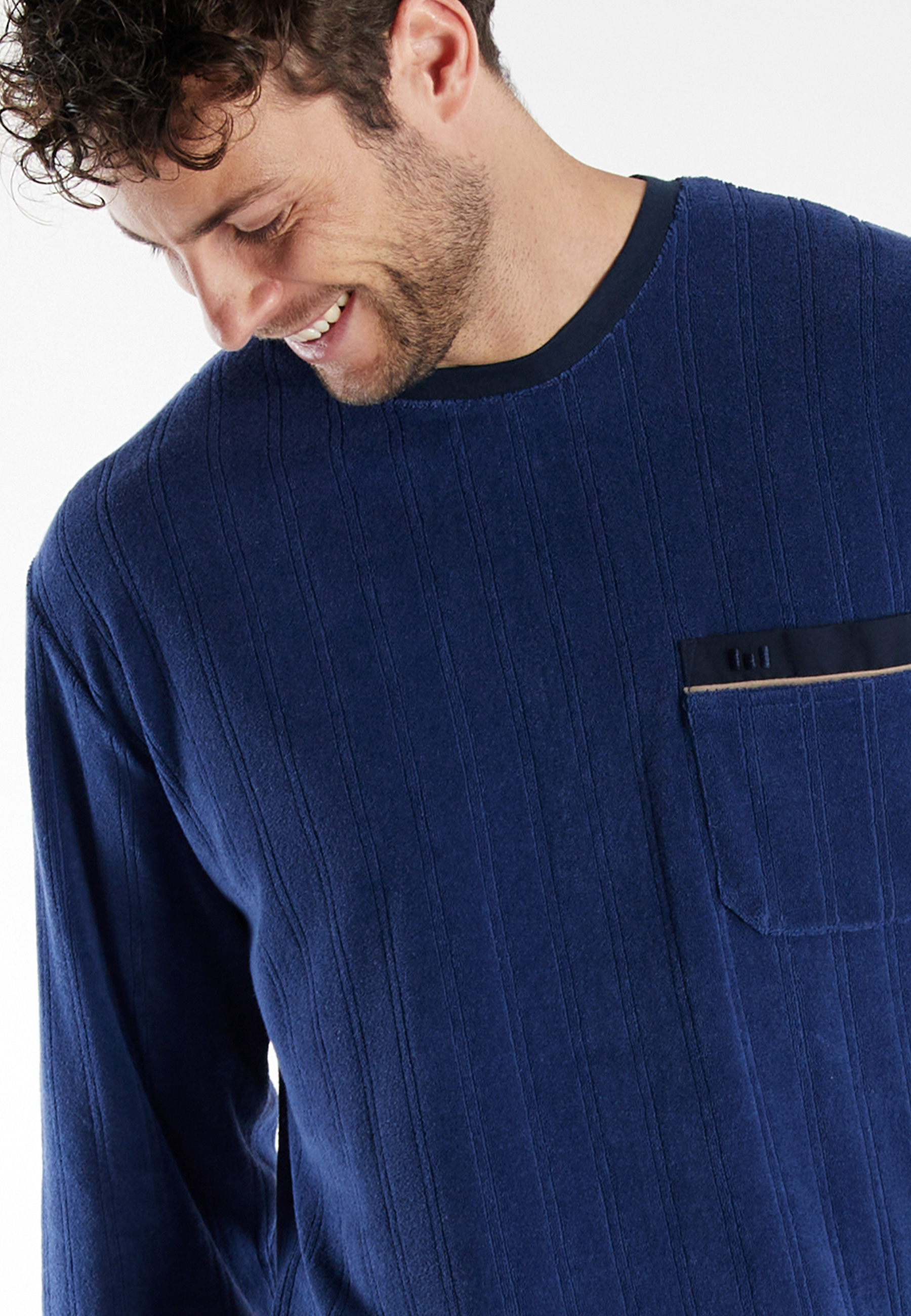 GÖTZBURG Herren Pyjama blau uni