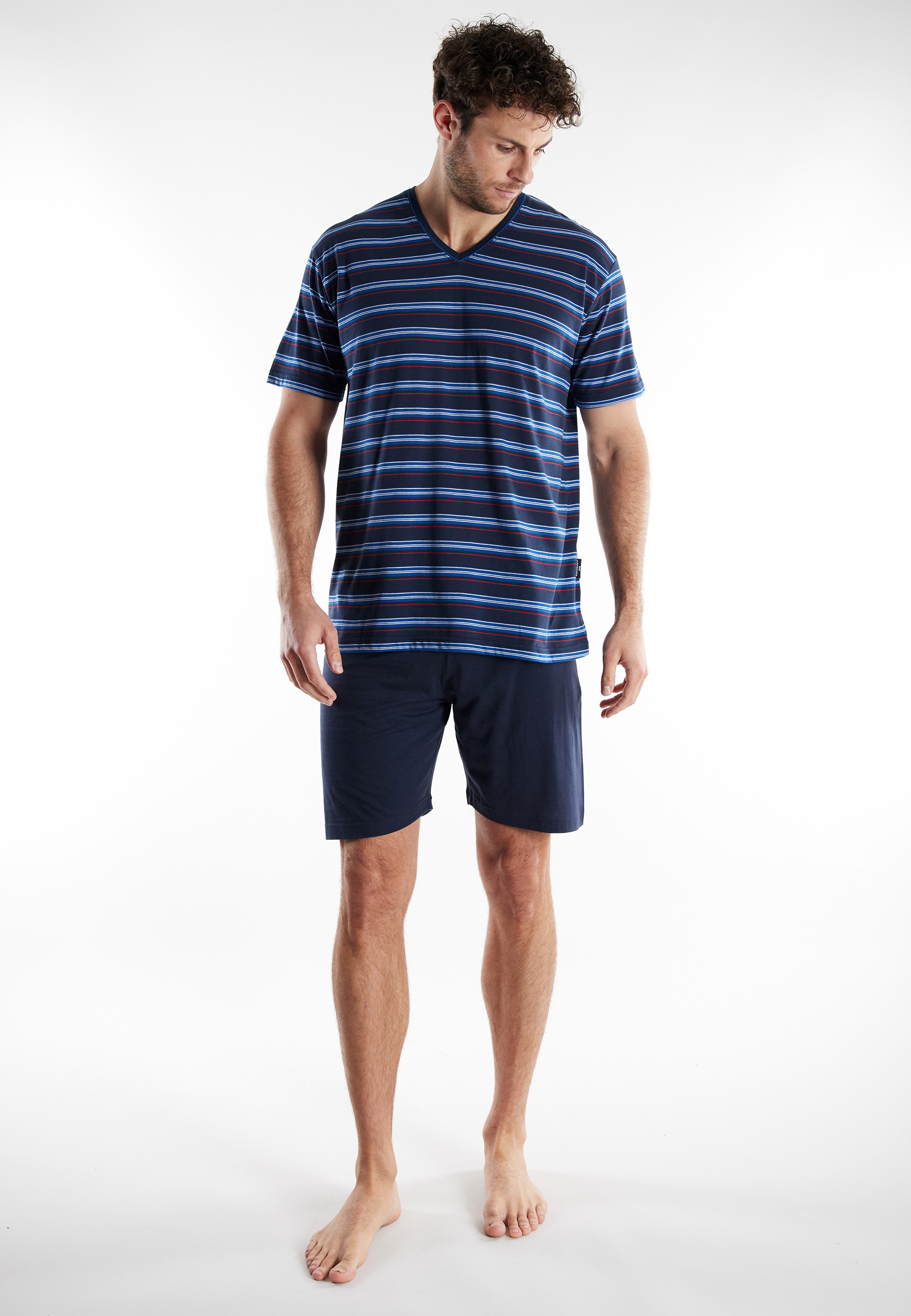 GÖTZBURG Herren Shorty blau quergestreift