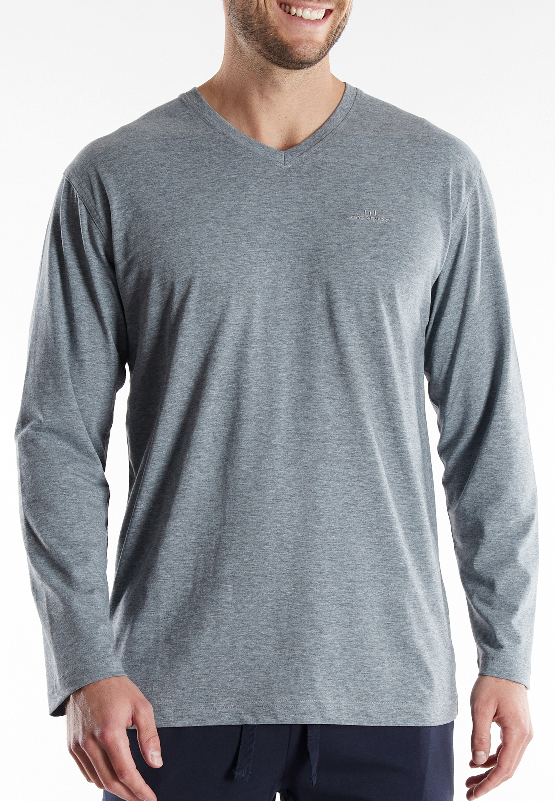 GÖTZBURG Herren Longsleeve grau uni