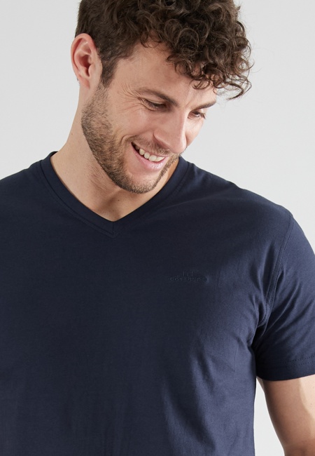Herren T-Shirt blau uni 1er Pack
