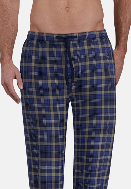 GÖTZBURG Herren Lange-Hose blau kariert