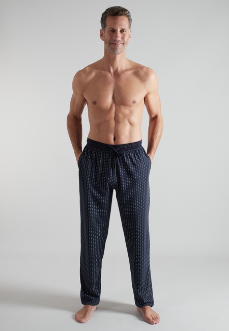 GÖTZBURG Herren Lange-Hose blau bedruckt