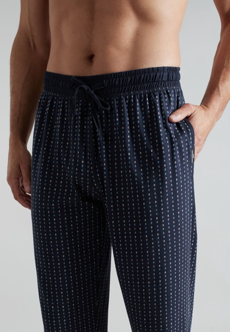 GÖTZBURG Herren Lange-Hose blau bedruckt