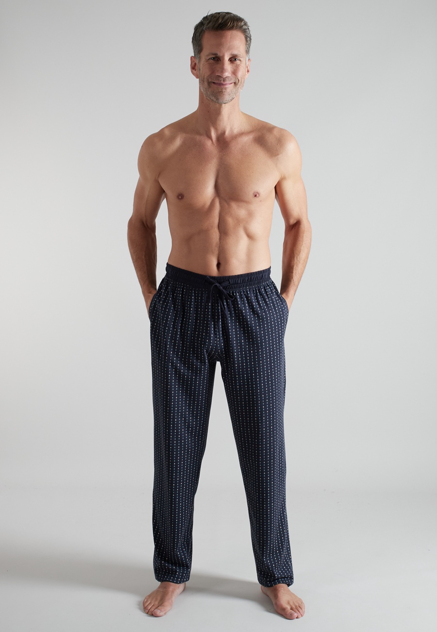 GÖTZBURG Herren Lange-Hose blau bedruckt