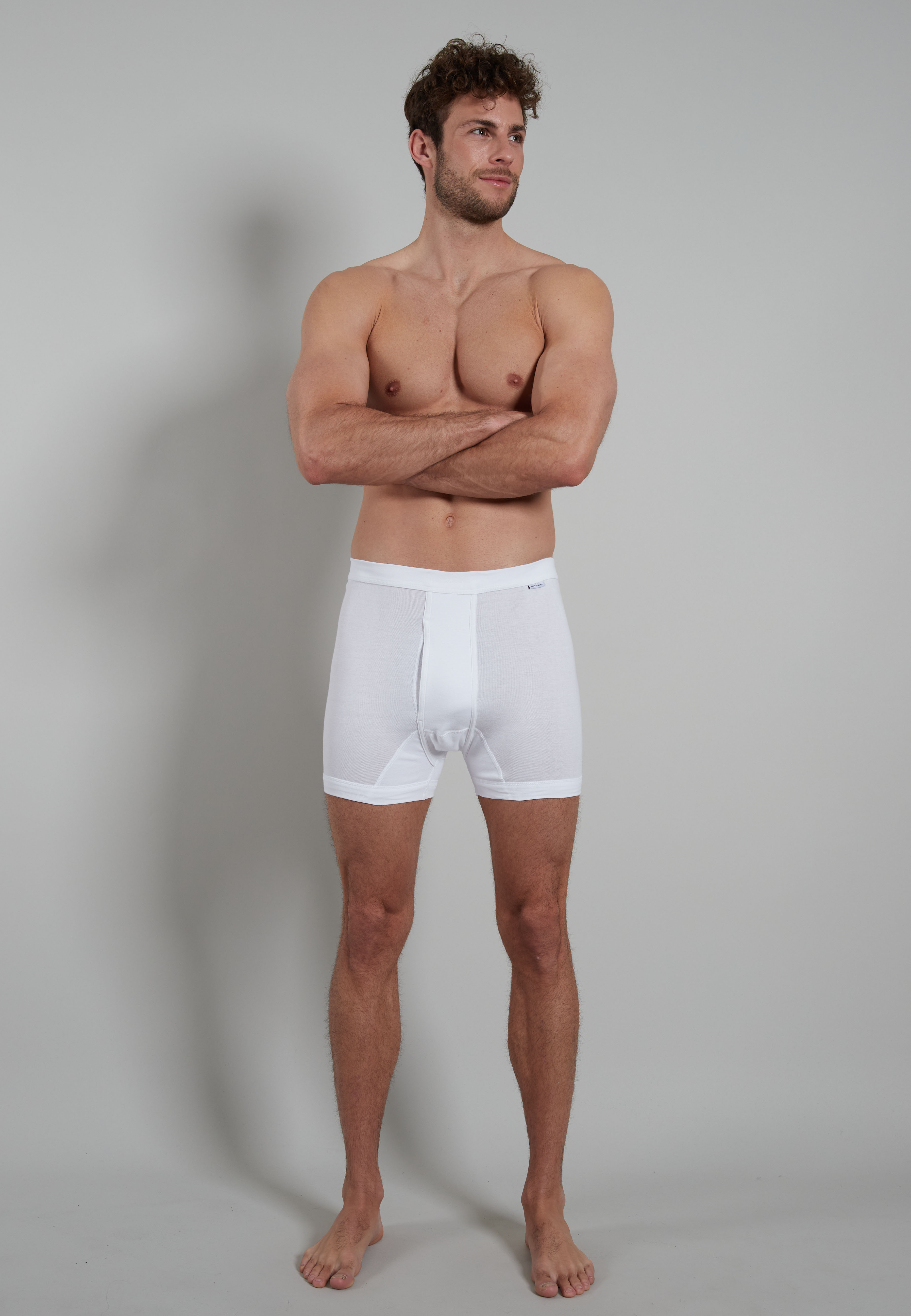Herren Kurze-Hose weiß uni 1er Pack