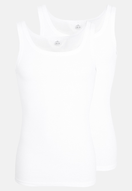 Herren Tank-Top weiß uni 2er Pack
