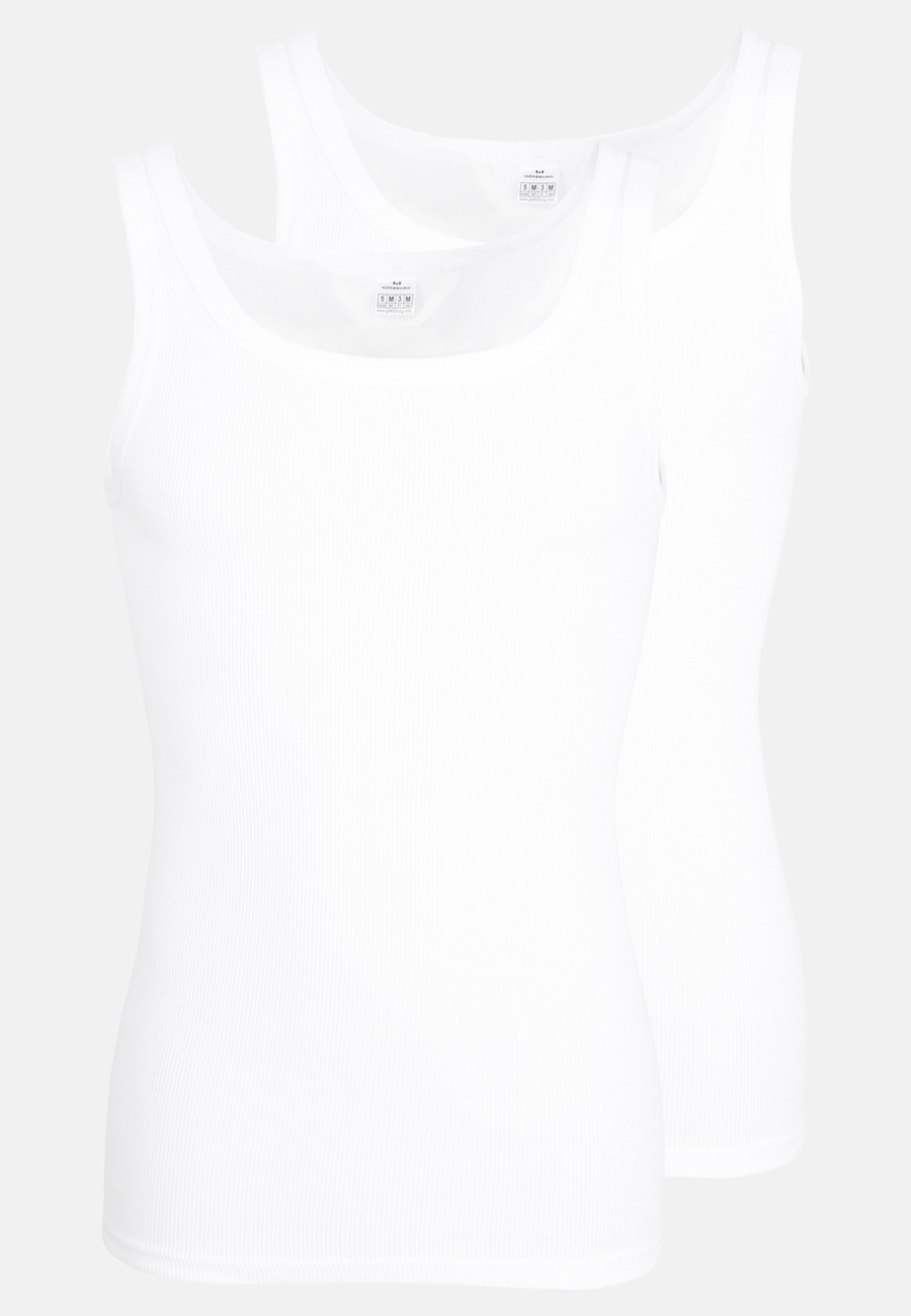 Herren Tank-Top weiß uni 2er Pack