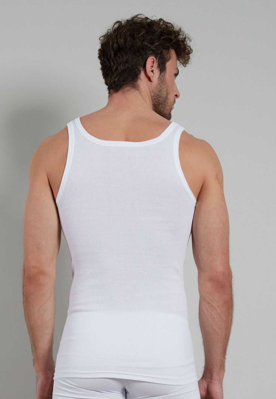 Herren Tank-Top weiß uni 2er Pack