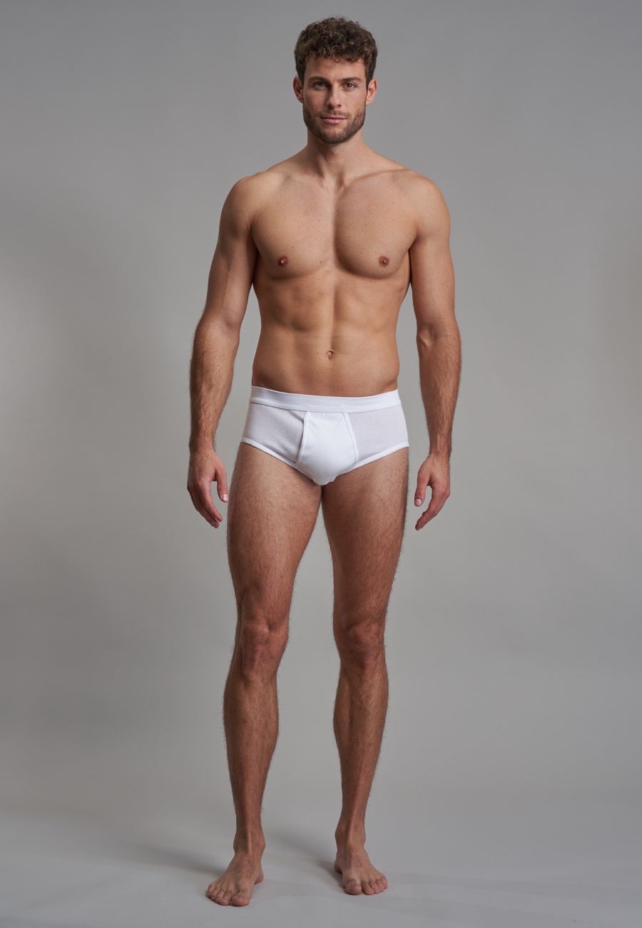 Herren Slip weiß uni 2er Pack