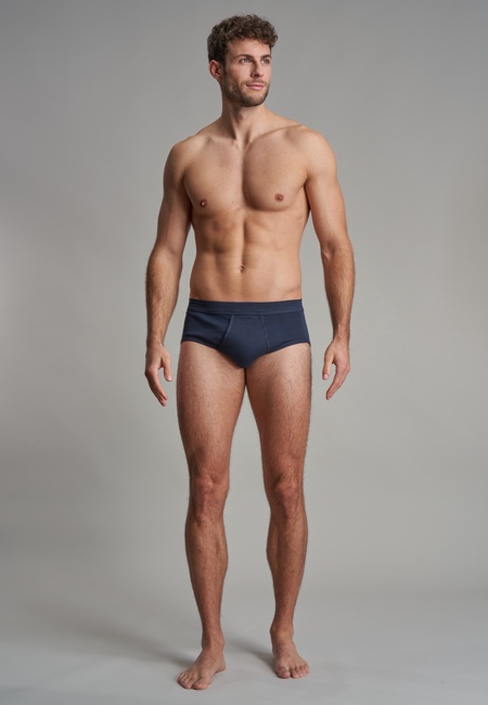 GÖTZBURG Herren Slip blau uni 2er Pack