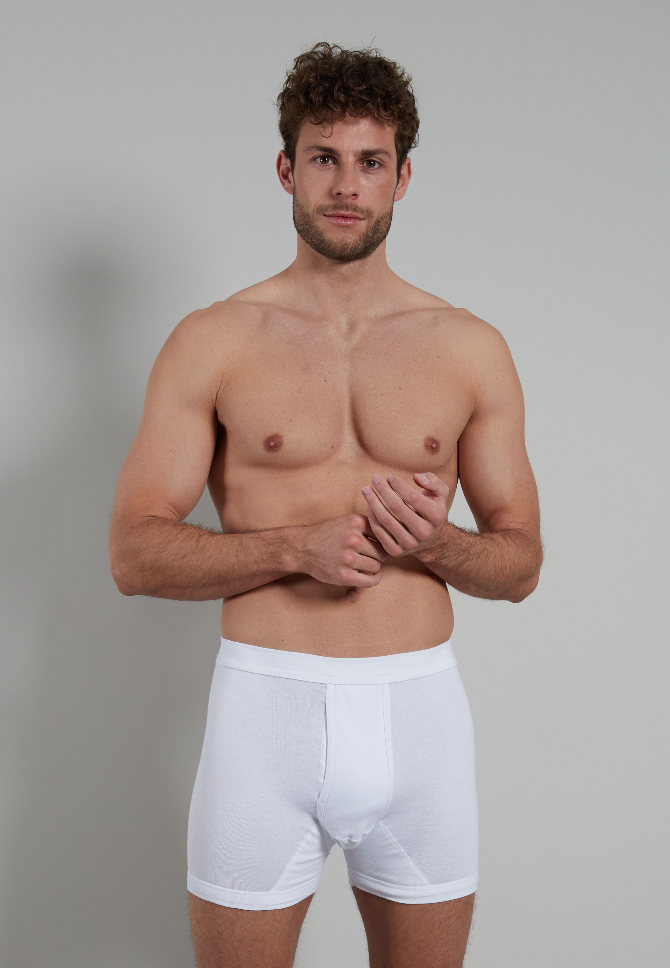 Herren Kurze-Hose weiß uni 1er Pack