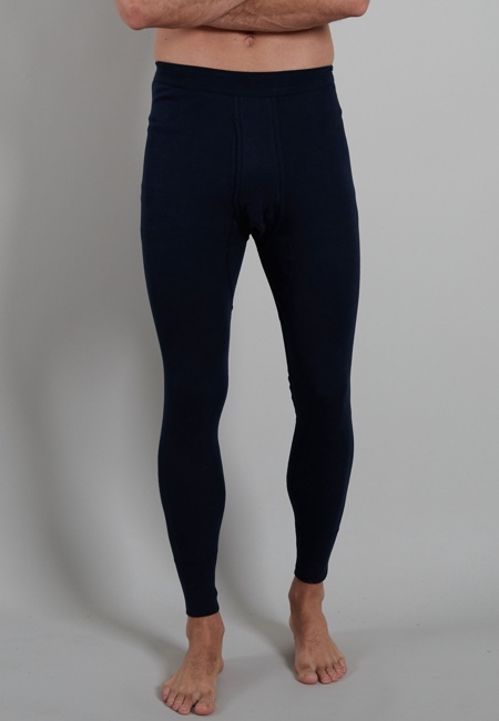 GÖTZBURG Herren lange Unterhose blau uni