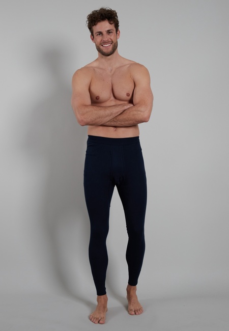 GÖTZBURG Herren lange Unterhose blau uni