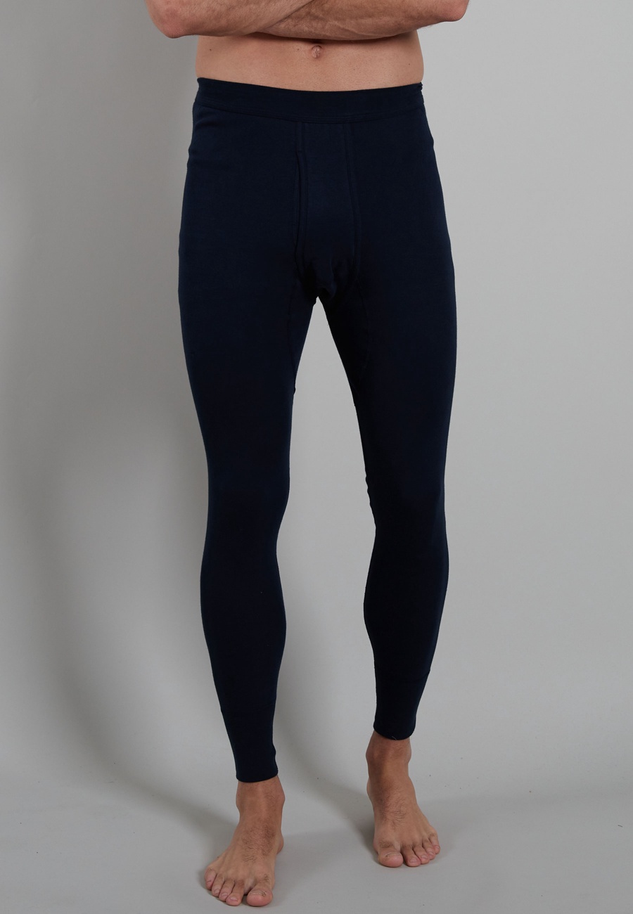 GÖTZBURG Herren lange Unterhose blau uni