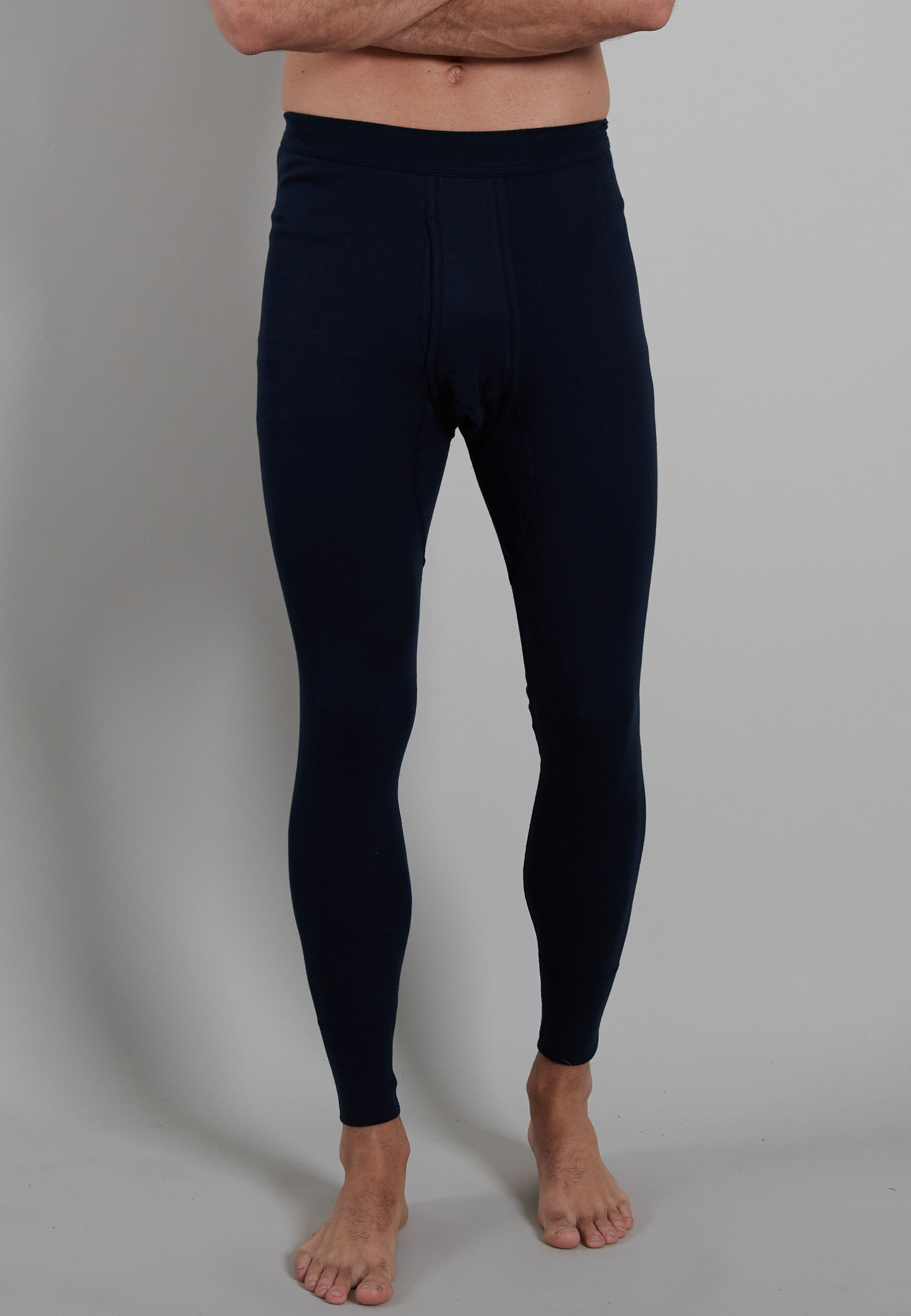 GÖTZBURG Herren lange Unterhose blau uni