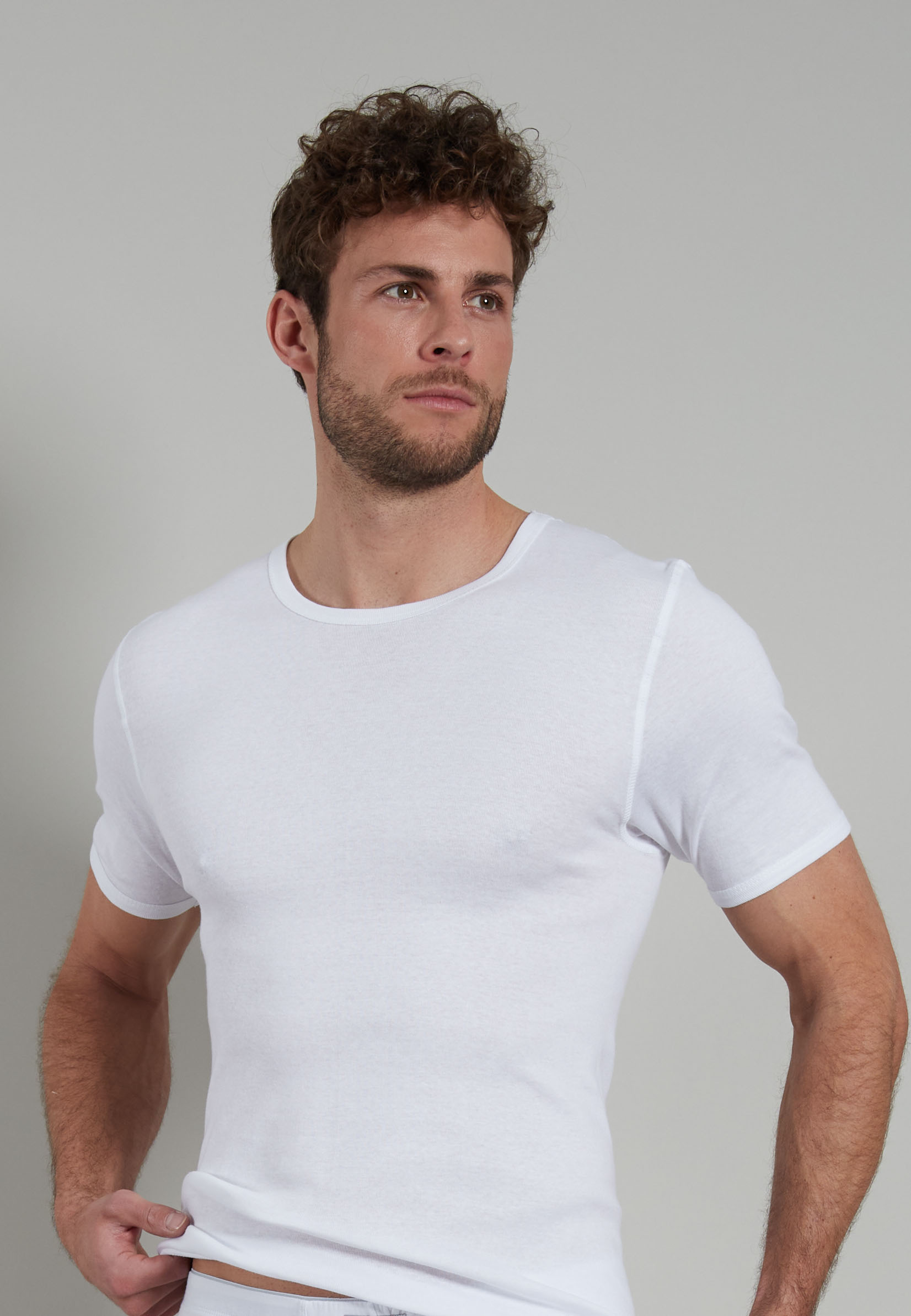 Herren T-Shirt weiß uni 1er Pack