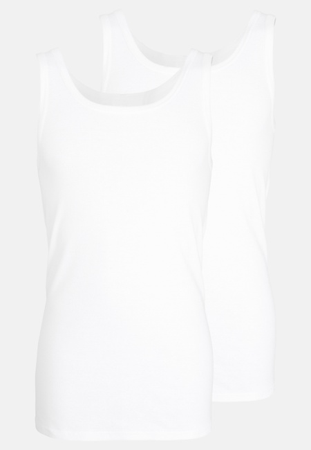 Herren Tank-Top weiß uni 2er Pack